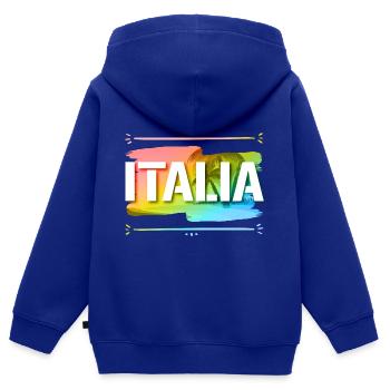 Italia - Kinder Premium Organic Zip Hoodie - Royalblau - Hinten - AI Model Kid Male (0cm)