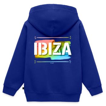 Ibiza - Sweat Premium à capuche zippé enfant bio - bleu roi - Dos - AI Model Kid Male (0cm)