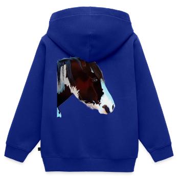 Rebell/Prinzessin - Kinder Premium Organic Zip Hoodie - Royalblau - Hinten - AI Model Kid Male (0cm)