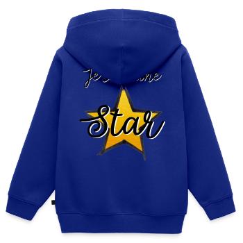Je suis une star - Sweat Premium à capuche zippé enfant bio - bleu roi - Dos - AI Model Kid Male (0cm)