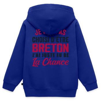 Nicht auserwählt, bretonisch zu sein - Humor schenken - Kinder Premium Organic Zip Hoodie - Royalblau - Hinten - AI Model Kid Male (0cm)