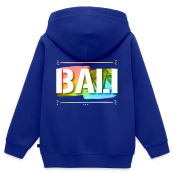 Bali - Sweat Premium à capuche zippé enfant bio - bleu roi - Dos - AI Model Kid Male (0cm)
