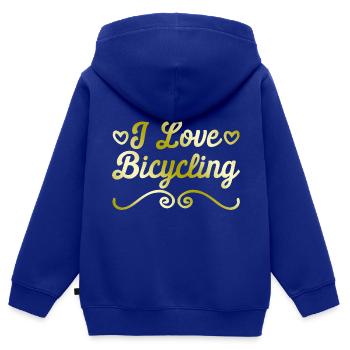 Ich Liebe Fahrradfahren - Kinder Premium Organic Zip Hoodie - Royalblau - Hinten - AI Model Kid Male (0cm)