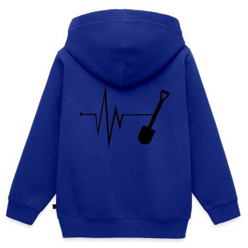 Schaufel Puls Silhouette - Kinder Premium Organic Zip Hoodie - Royalblau - Hinten - AI Model Kid Male (0cm)