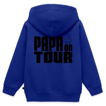 Papa on Tour - Papa unterwegs - Kinder Premium Organic Zip Hoodie - Royalblau - Hinten - AI Model Kid Male (0cm)