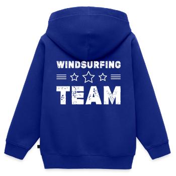 Windsurfing Team - Kinder Premium Organic Zip Hoodie - Royalblau - Hinten - AI Model Kid Male (0cm)