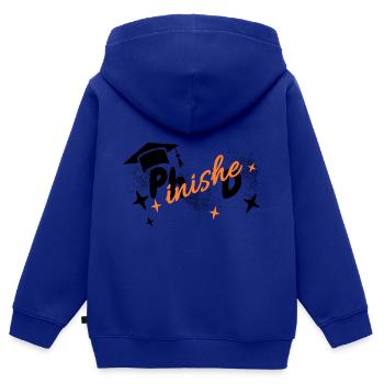 Abschluss Doktor Phinished Universität Uni - Kinder Premium Organic Zip Hoodie - Royalblau - Hinten - AI Model Kid Male (0cm)
