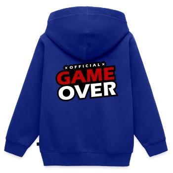 Game Over Slogan - Sweat Premium à capuche zippé enfant bio - bleu roi - Dos - AI Model Kid Male (0cm)