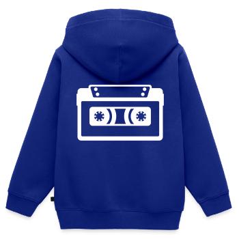 Symbole de cassette - Sweat Premium à capuche zippé enfant bio - bleu roi - Dos - AI Model Kid Male (0cm)