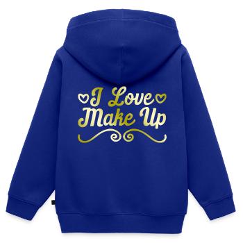 Ich liebe Make up - Kinder Premium Organic Zip Hoodie - Royalblau - Hinten - AI Model Kid Male (0cm)