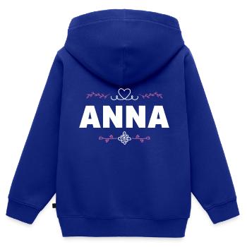 Anna - Kids Premium Organic Zip-up Hoodie - royal blue - Back - AI Model Kid Male (0cm)