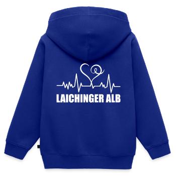 Heartbeat Laichinger Alb - Kinder Premium Organic Zip Hoodie - Royalblau - Hinten - AI Model Kid Male (0cm)