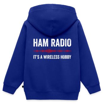Ham Radio - It's a wireless hobby - Kinder Premium Organic Zip Hoodie - Royalblau - Hinten - AI Model Kid Male (0cm)