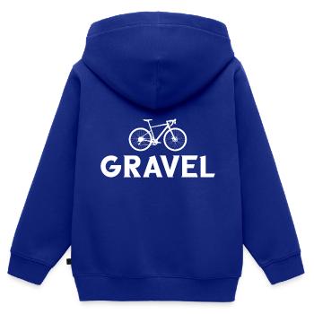 vélo de gravier cycliste cycliste cycliste - Sweat Premium à capuche zippé enfant bio - bleu roi - Dos - AI Model Kid Male (0cm)