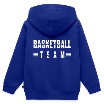 Équipe de basket-ball - Sweat Premium à capuche zippé enfant bio - bleu roi - Dos - AI Model Kid Male (0cm)