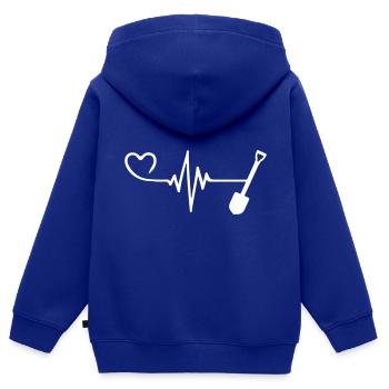 Schaufel Puls Herz Liebe - Kinder Premium Organic Zip Hoodie - Royalblau - Hinten - AI Model Kid Male (0cm)