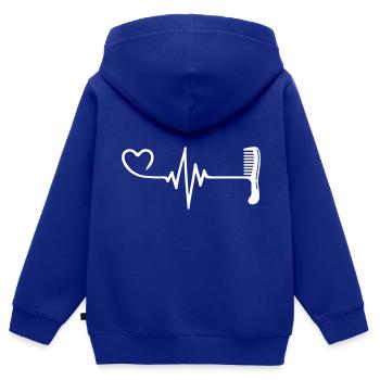 Kamm Friseur Puls Herz Liebe - Kinder Premium Organic Zip Hoodie - Royalblau - Hinten - AI Model Kid Male (0cm)