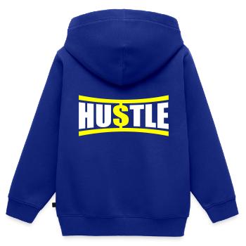 Hustle Spruch - Kinder Premium Organic Zip Hoodie - Royalblau - Hinten - AI Model Kid Male (0cm)
