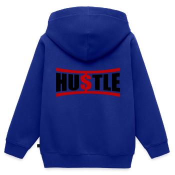 Hustle Spruch - Kinder Premium Organic Zip Hoodie - Royalblau - Hinten - AI Model Kid Male (0cm)