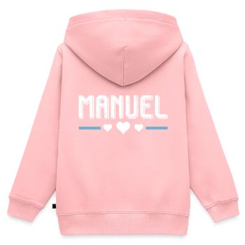 Manuel - Kids Premium Organic Zip-up Hoodie - rose - Back - AI Model Kid Female (0cm)