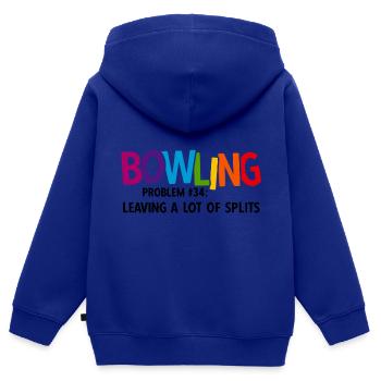Bowling - Kinder Premium Organic Zip Hoodie - Royalblau - Hinten - AI Model Kid Male (0cm)