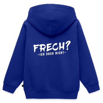 Frech ich doch nicht - Kinder Premium Organic Zip Hoodie - Royalblau - Hinten - AI Model Kid Male (0cm)