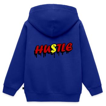 Hustle Quote - Kinder Premium Organic Zip Hoodie - Royalblau - Hinten - AI Model Kid Male (0cm)