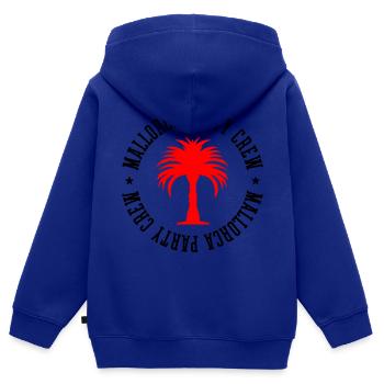 Mallorca Party Crew - Sweat Premium à capuche zippé enfant bio - bleu roi - Dos - AI Model Kid Male (0cm)