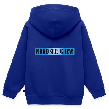 Nordsee Crew - Kinder Premium Organic Zip Hoodie - Royalblau - Hinten - AI Model Kid Male (0cm)
