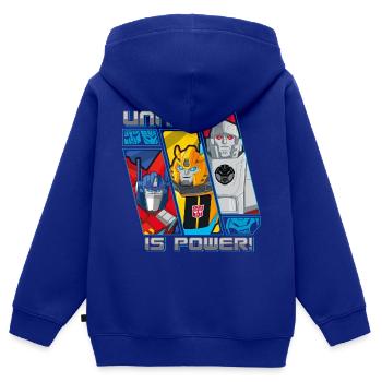 Transformers Earth Spark Optimus Prime Bumblebee - Kinder Premium Organic Zip Hoodie - Royalblau - Hinten - AI Model Kid Male (0cm)