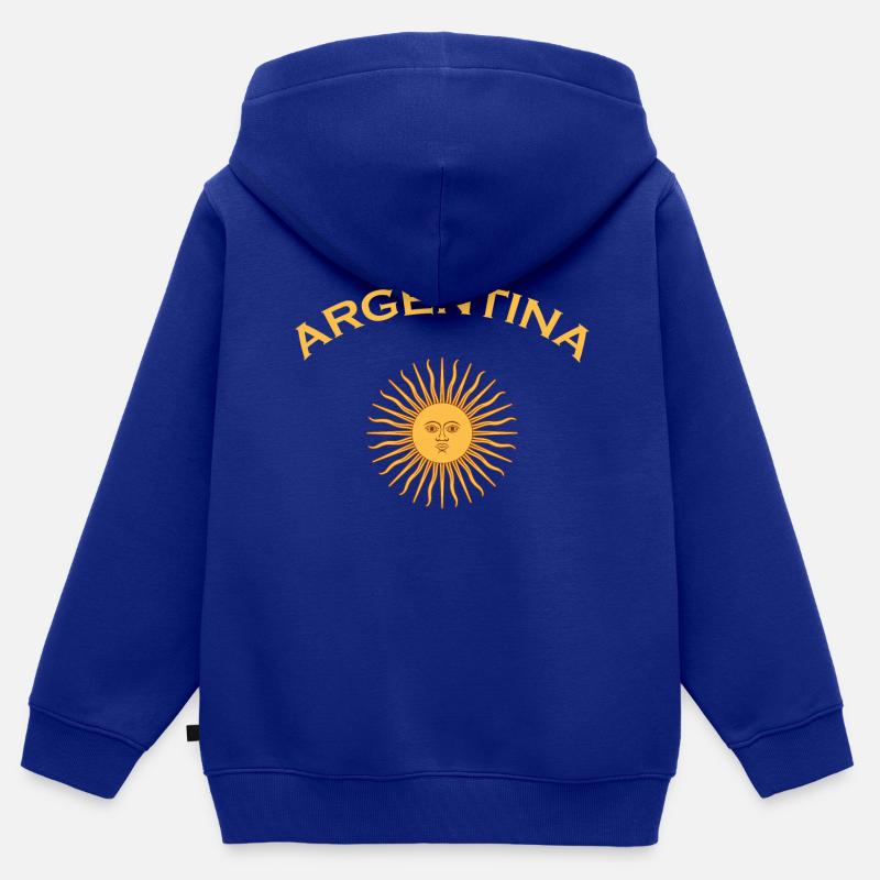 Drapeau de l’Argentine Drapeau - Sweat Premium à capuche zippé enfant bio - bleu roi