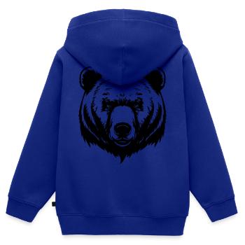 Bär Grizzly Kopf - Kinder Premium Organic Zip Hoodie - Royalblau - Hinten - AI Model Kid Male (0cm)
