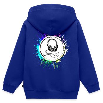 Icône du casque - Sweat Premium à capuche zippé enfant bio - bleu roi - Dos - AI Model Kid Male (0cm)