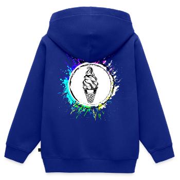Eis Lecker Icecream - Kinder Premium Organic Zip Hoodie - Royalblau - Hinten - AI Model Kid Male (0cm)