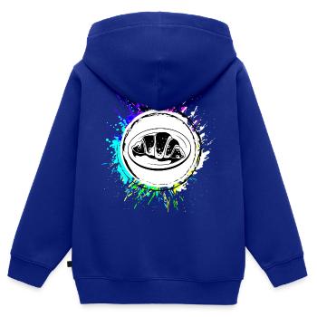 Croissant Symbol - Kinder Premium Organic Zip Hoodie - Royalblau - Hinten - AI Model Kid Male (0cm)