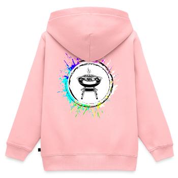 Icône de gril - Sweat Premium à capuche zippé enfant bio - rose - Dos - AI Model Kid Female (0cm)