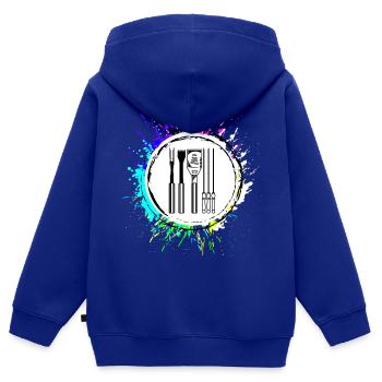 Grillzange Grillen Symbol Besteck - Kinder Premium Organic Zip Hoodie - Royalblau - Hinten - AI Model Kid Male (0cm)