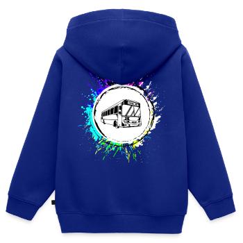 Schulbus schule Bunt - Kinder Premium Organic Zip Hoodie - Royalblau - Hinten - AI Model Kid Male (0cm)