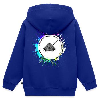 Symbole spaghetti - Sweat Premium à capuche zippé enfant bio - bleu roi - Dos - AI Model Kid Male (0cm)