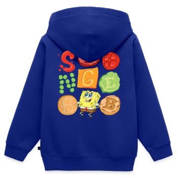 Spongebob Schwammkopf Burger Zutaten Design - Kinder Premium Organic Zip Hoodie - Royalblau - Hinten - AI Model Kid Male (0cm)