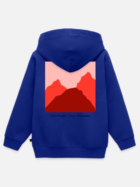 Rote Berglandschaft im Sonnenuntergang - Kinder Premium Organic Zip Hoodie - Royalblau