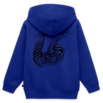 Faultier Tribal Tattoo - Kinder Premium Organic Zip Hoodie - Royalblau - Hinten - AI Model Kid Male (0cm)