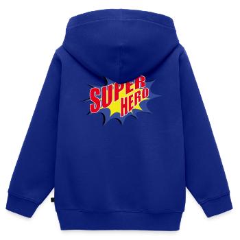 Superhero - Kinder Premium Organic Zip Hoodie - Royalblau - Hinten - AI Model Kid Male (0cm)
