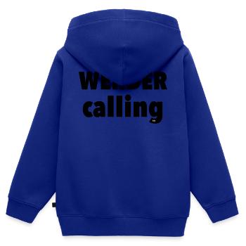 Bremen, Werder - Kinder Premium Organic Zip Hoodie - Royalblau - Hinten - AI Model Kid Male (0cm)