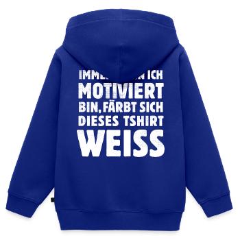 Wenn ich motiviert bin - witzige Sprüche - Kinder Premium Organic Zip Hoodie - Royalblau - Hinten - AI Model Kid Male (0cm)