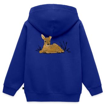 Rehkitz, Wald - Kinder Premium Organic Zip Hoodie - Royalblau - Hinten - AI Model Kid Male (0cm)
