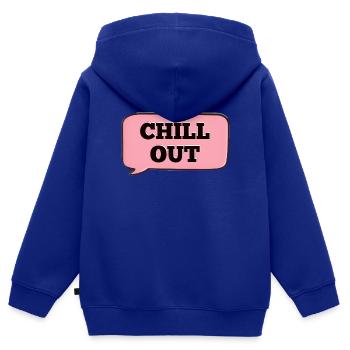CHILL OUT NOTIFICATION ROSE - Sweat Premium à capuche zippé enfant bio - bleu roi - Dos - AI Model Kid Male (0cm)
