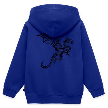 Drache Tribal Tattoo - Kinder Premium Organic Zip Hoodie - Royalblau - Hinten - AI Model Kid Male (0cm)