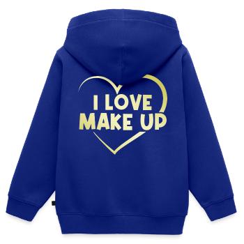 Ich liebe Make up - Kinder Premium Organic Zip Hoodie - Royalblau - Hinten - AI Model Kid Male (0cm)