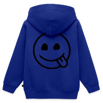 Emoji Skizze hungrig schwarz - Kinder Premium Organic Zip Hoodie - Royalblau - Hinten - AI Model Kid Male (0cm)